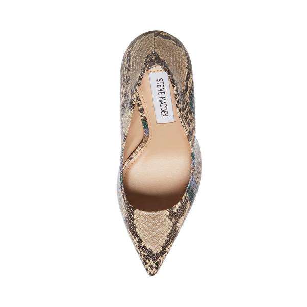 Steve Madden Vala Natural Heel Högklackade Skor Dam Beige Blå | SM-937PE