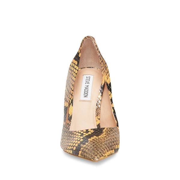 Steve Madden Vala Snake Heel Högklackade Skor Dam Gula Ormskinn | SM-093SC