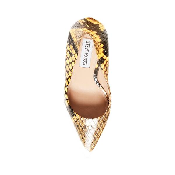 Steve Madden Vala Snake Heel Högklackade Skor Dam Gula Ormskinn | SM-093SC