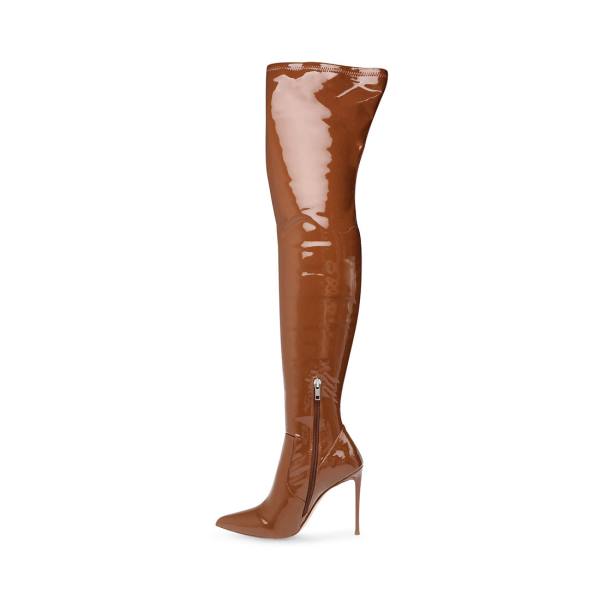 Steve Madden Vava Cognac Lack Stövlar Dam Bruna | SM-346KI