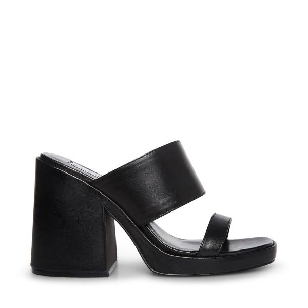 Steve Madden Vickey Läder Heel Högklackade Skor Dam Svarta | SM-674CU