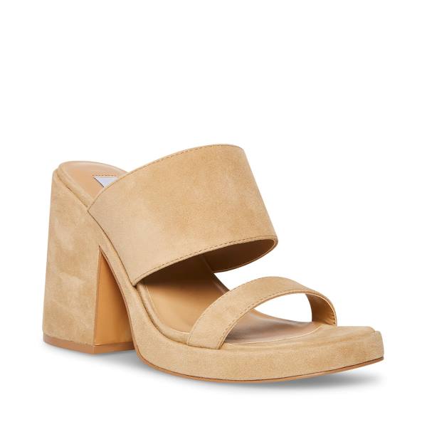 Steve Madden Vickey Sand Mocka Heel Högklackade Skor Dam Bruna | SM-945UH