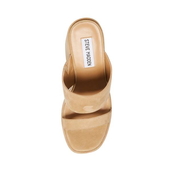 Steve Madden Vickey Sand Mocka Heel Högklackade Skor Dam Bruna | SM-945UH