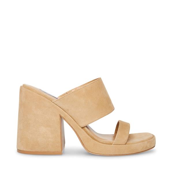 Steve Madden Vickey Sand Mocka Heel Högklackade Skor Dam Bruna | SM-945UH