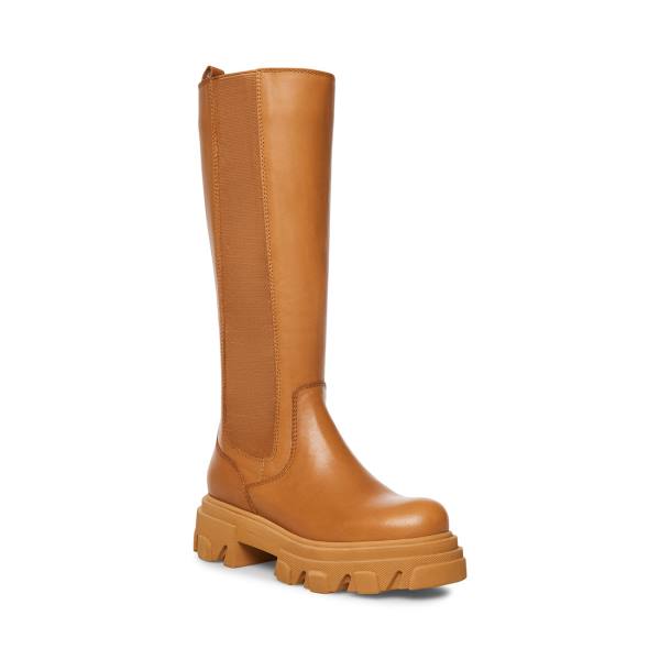 Steve Madden Wayde Tan Läder Stövlar Dam Bruna | SM-295HG