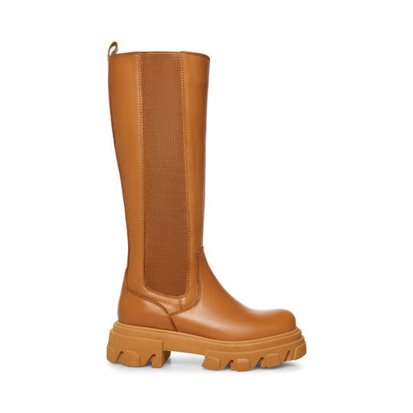 Steve Madden Wayde Tan Läder Stövlar Dam Bruna | SM-295HG