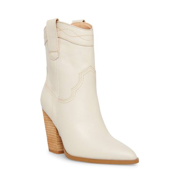 Steve Madden Westyn Bone Läder Kängor Dam Beige | SM-482UN