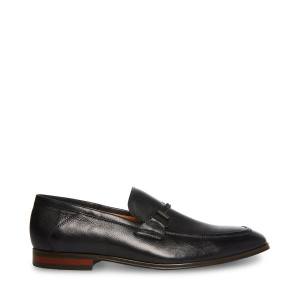 Steve Madden Aahron Läder Loafers Herr Svarta | SM-123WF