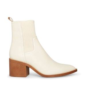 Steve Madden Abriel Bone Läder Kängor Dam Beige | SM-158ZO