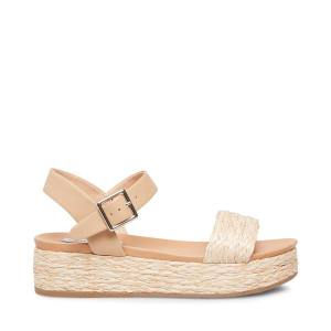 Steve Madden Accord Natural Raffia Sandaler Dam Beige | SM-168RL