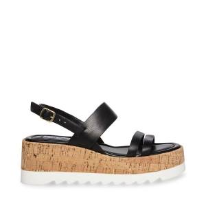 Steve Madden Athena Läder Sandaler Dam Svarta | SM-859PA