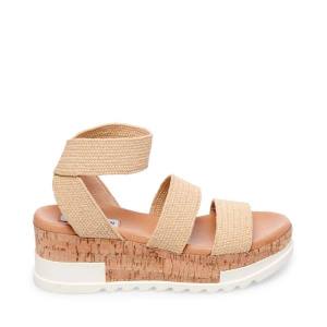 Steve Madden Bandi Natural Raffia Sandaler Dam Beige | SM-952WM