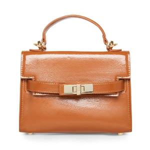 Steve Madden Bdignify Cognac Lack Crossbody Väska Dam Bruna | SM-318JF