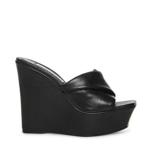 Steve Madden Brianna Läder Sandaler Dam Svarta | SM-961XO