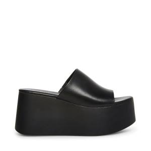 Steve Madden Christa Läder Sandaler Dam Svarta | SM-510KP