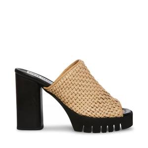 Steve Madden Fayth Sand Läder Heel Högklackade Skor Dam Bruna | SM-402RK