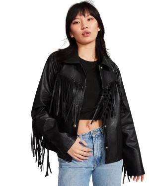 Steve Madden Fringe Jacka Dam Svarta | SM-275OK