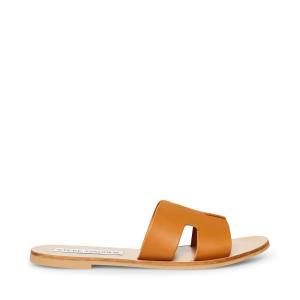 Steve Madden Greece Cognac Läder Sandaler Dam Bruna | SM-109UY