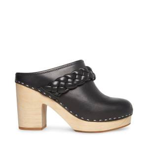 Steve Madden Highland Läder Heel Högklackade Skor Dam Svarta | SM-852AU