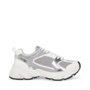 Steve Madden Issac Sneakers Dam Vita Grå | SM-130IY