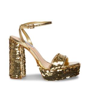 Steve Madden Lessa-s Heel Högklackade Skor Dam Guld | SM-560ZX