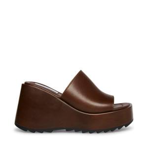 Steve Madden Pepe30 Cognac Läder Sandaler Dam Bruna | SM-968FE