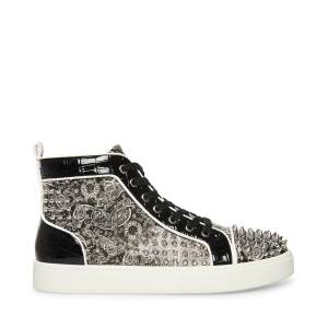 Steve Madden Promoter-s Sneakers Herr Svarta Silver | SM-148OJ