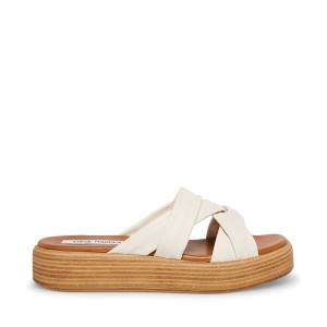 Steve Madden Salita Bone Läder Sandaler Dam Beige | SM-407CE