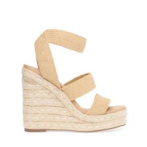 Steve Madden Shimmy Natural Raffia Sandaler Dam Beige | SM-394IZ