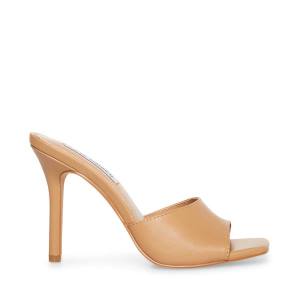 Steve Madden Signal Tan Läder Heel Högklackade Skor Dam Beige | SM-924GO